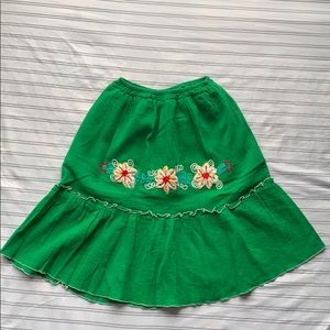 🌺 Girls Green Flower Front Ruffled Skirt 🌺